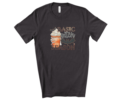 Basic Witch Season – Spooky Fall Coffee Art Premium BellaCanvas T-Shirt