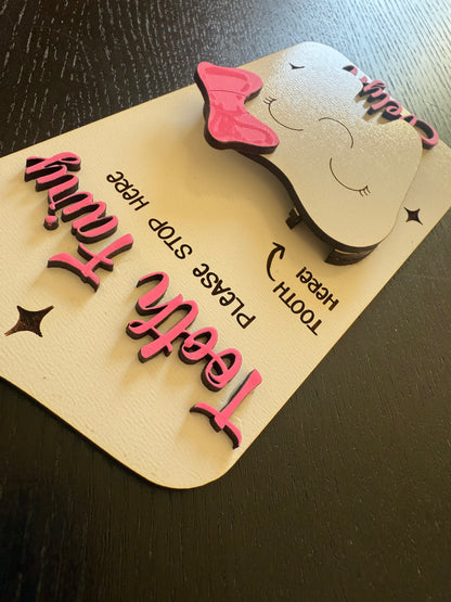 Personalized Tooth Fairy Door Hanger – Tooth & Money Holder