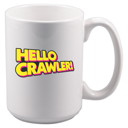 HELLO CRAWLER! Dungeon Crawler Carl Inspired Retro Art Ceramic Drinkware for Coffee, Cocoa, Tea Lovers and more
