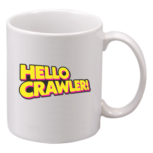 HELLO CRAWLER! Dungeon Crawler Carl Inspired Retro Art Ceramic Drinkware for Coffee, Cocoa, Tea Lovers and more