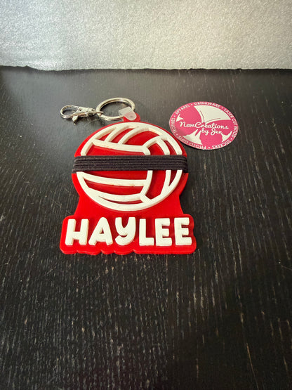 Personalized Sports & Emoji Hair Tie Holder Keychain