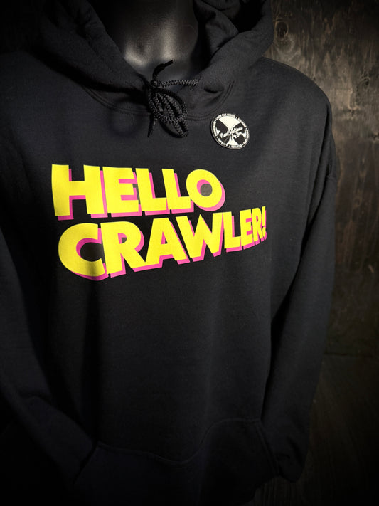 HELLO CRAWLER! Dungeon Crawler Carl Inspired Retro Art Unisex Heavy Blend Hooded Sweatshirt