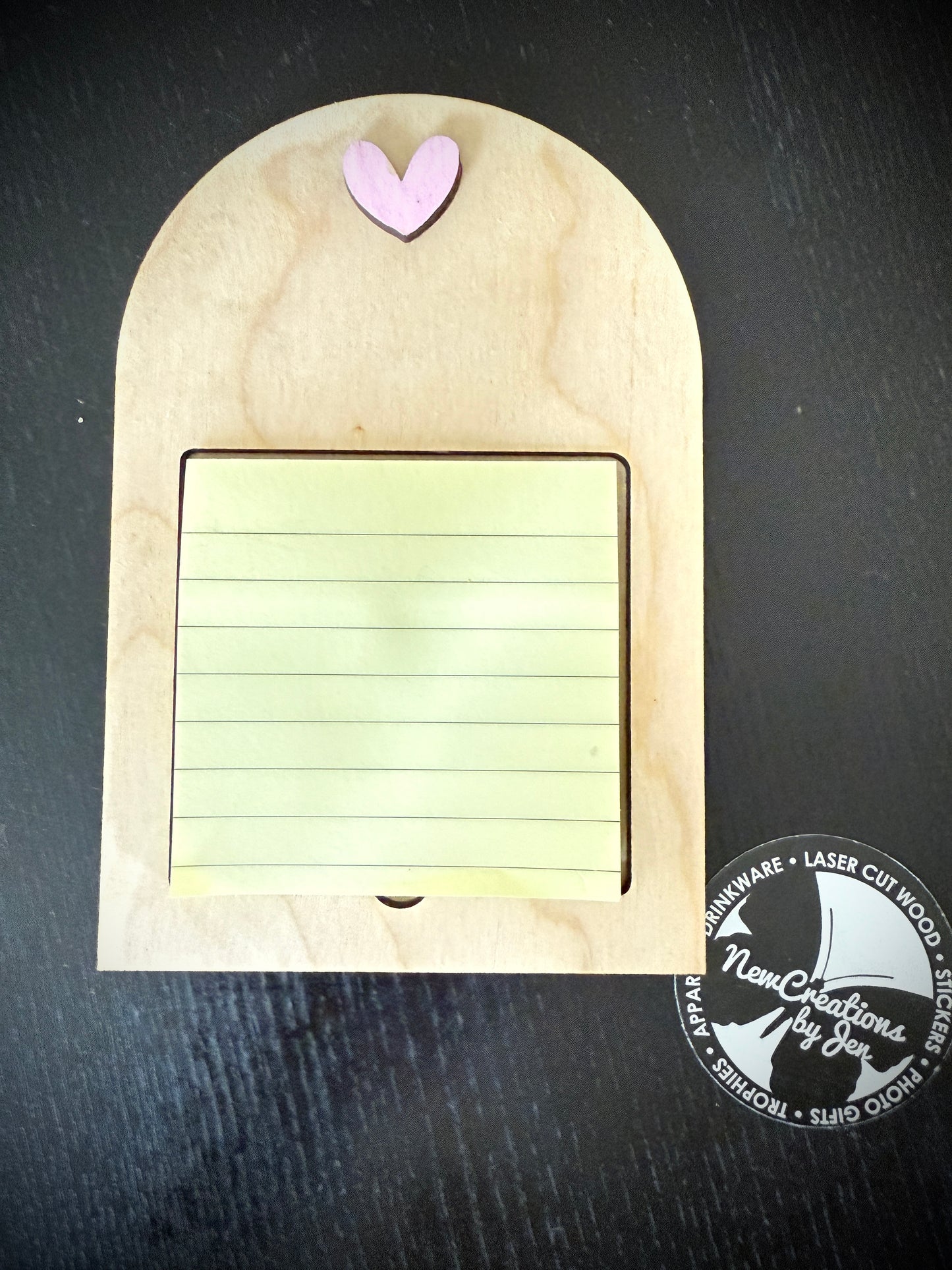 Personalized Wooden & Acrylic Accent Post-it Note Holder
