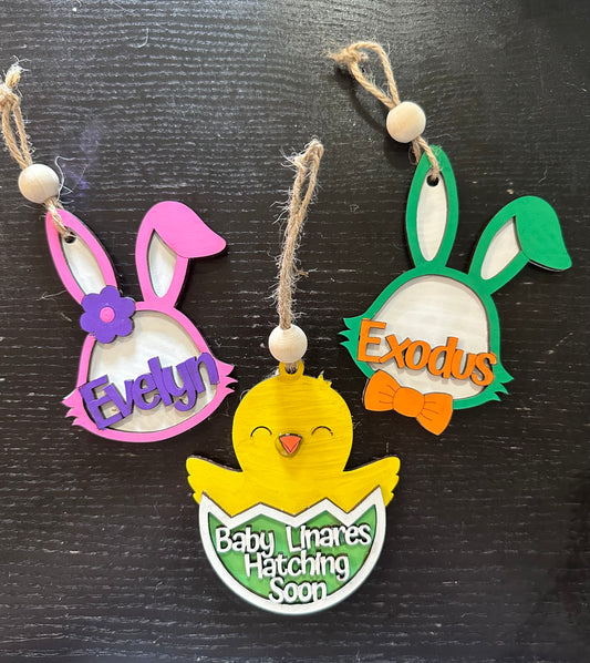 Easter Bunny or Chick Name Tags