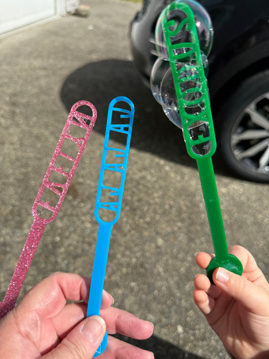 Personalized	 Acrylic Bubble Wand | Custom Name Party Favor, Baby Shower, Birthday