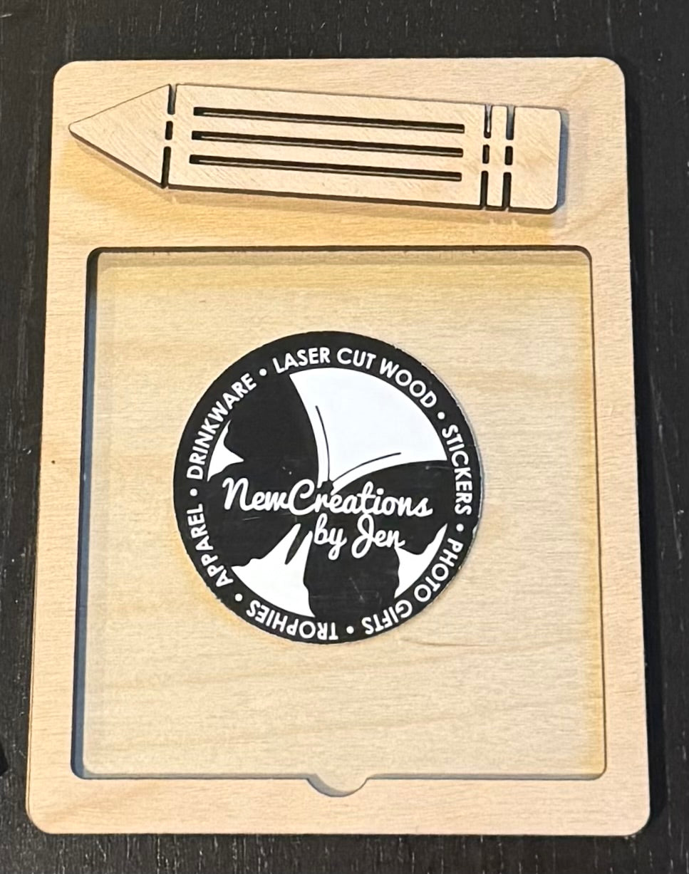 Personalized Wooden & Acrylic Accent Post-it Note Holder