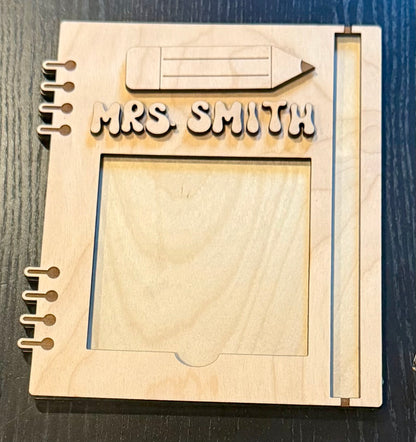Personalized Wooden & Acrylic Accent Post-it Note Holder
