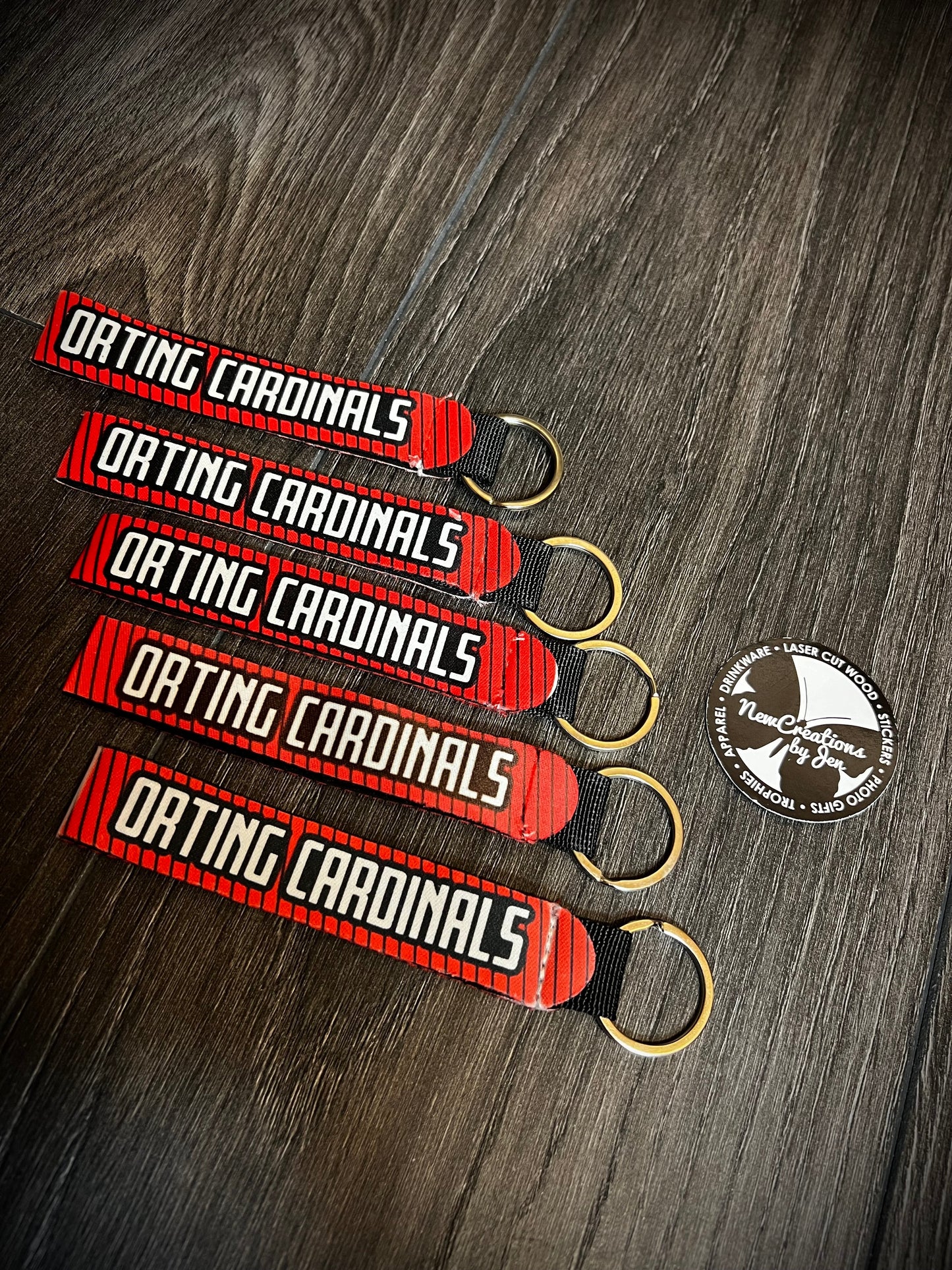 Orting Cardinals Neoprene Keychain Wristlet Lanyard