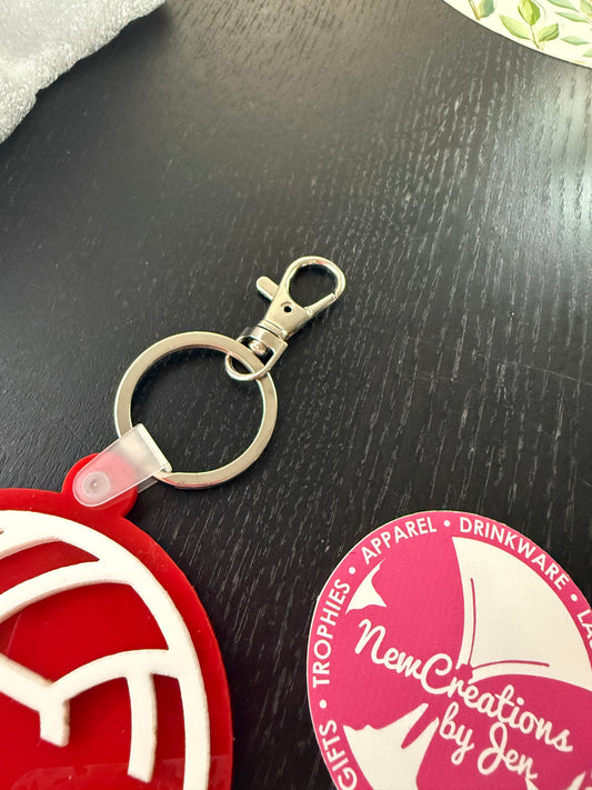 Personalized Sports & Emoji Hair Tie Holder Keychain