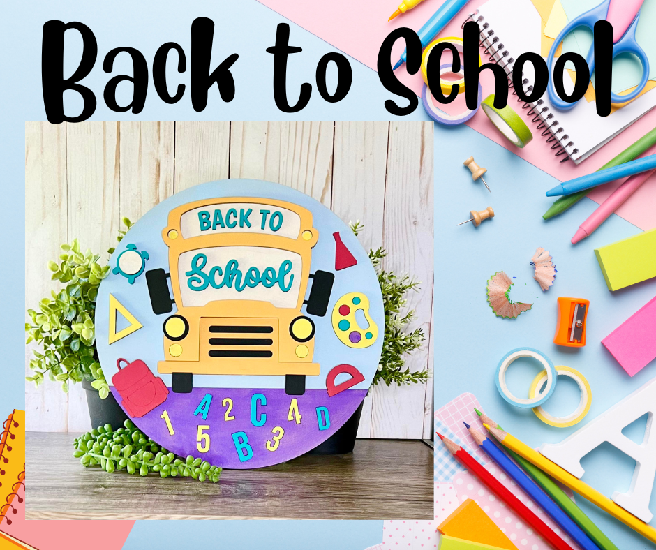 Back to School Round Layers Sign Kit - Ready to Paint