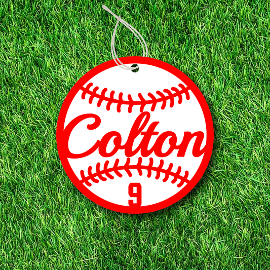 Etiquetas personalizadas para bolsas de béisbol: dos capas