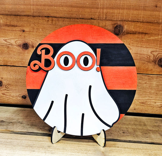 Boo Glasses Round Layers Sign Kit - Ready to Paint