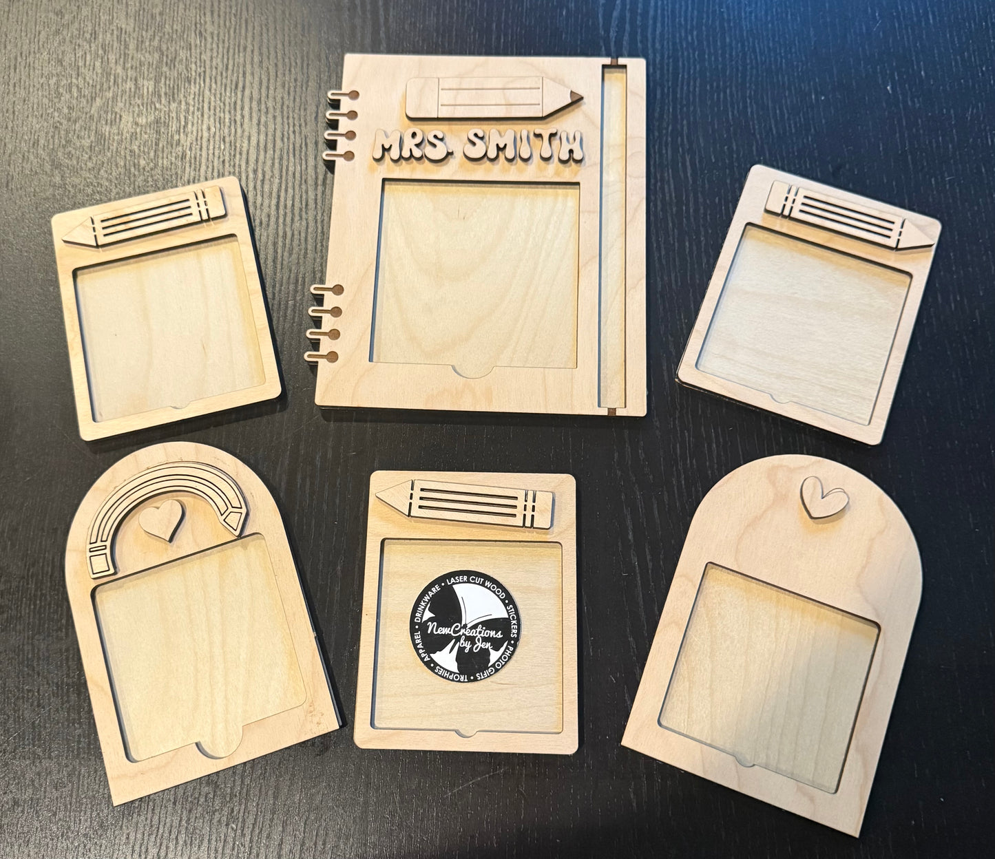 Personalized Wooden & Acrylic Accent Post-it Note Holder
