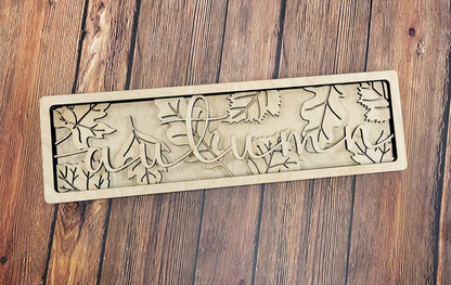 Autumn Leaves Chunky Layered Shelf Sitter Sign Kit
