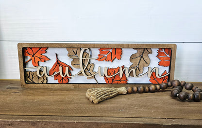 Autumn Leaves Chunky Layered Shelf Sitter Sign Kit