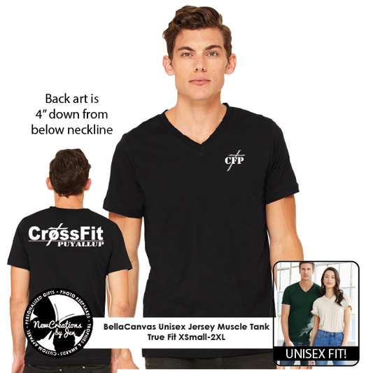 Camiseta unisex CrossFit de manga corta en V