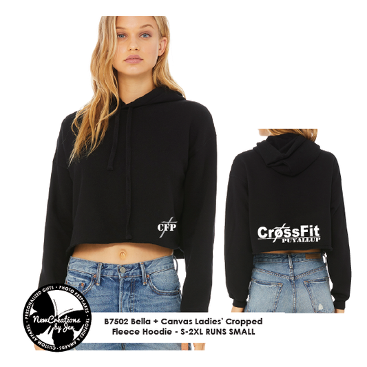 Sudadera corta con capucha de polar BellaCanvas de CrossFit para mujer