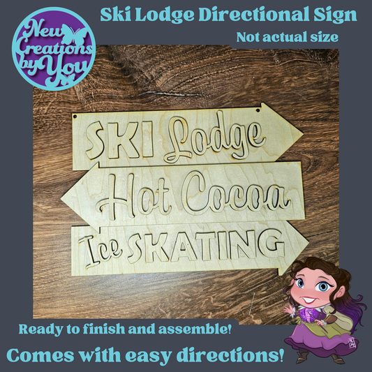 Kit de señalización direccional para Ski Lodge: listo para pintar