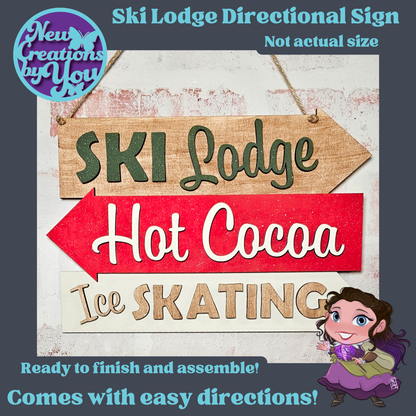 Kit de señalización direccional para Ski Lodge: listo para pintar