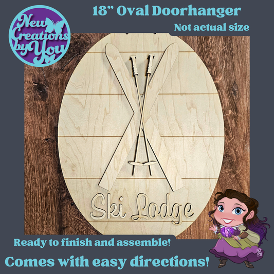 Letrero colgante de puerta de Ski Lodge: letreros decorativos para el hogar listos para pintar