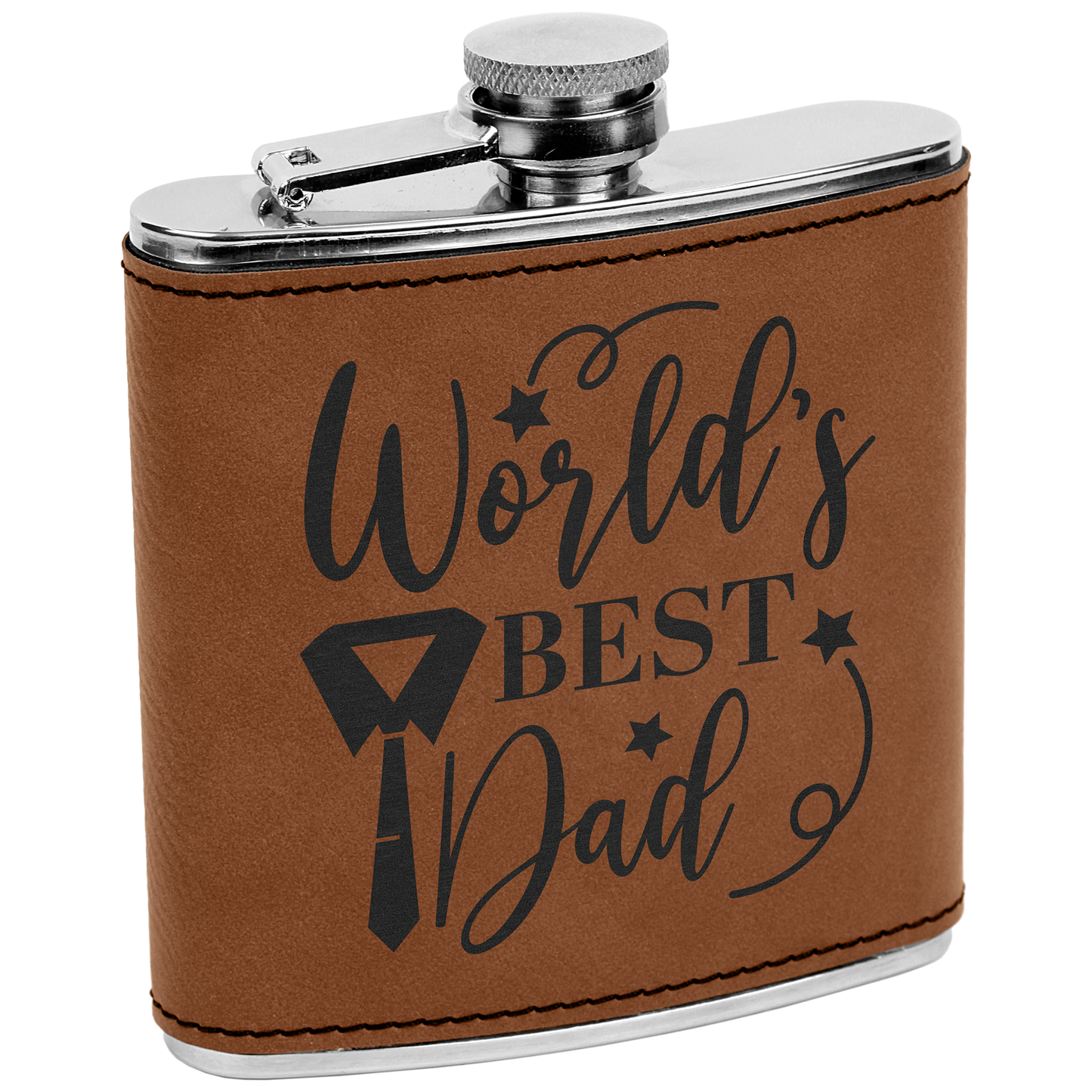 6oz Flask - Personalize Laserable Leatherette