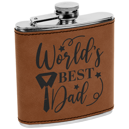 6oz Flask - Personalize Laserable Leatherette