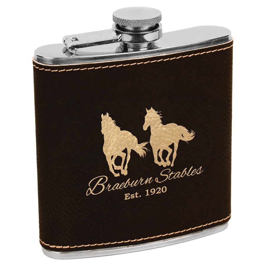 Personalize Leatherette Flask - 6oz