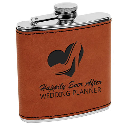 Personalize Leatherette Flask - 6oz