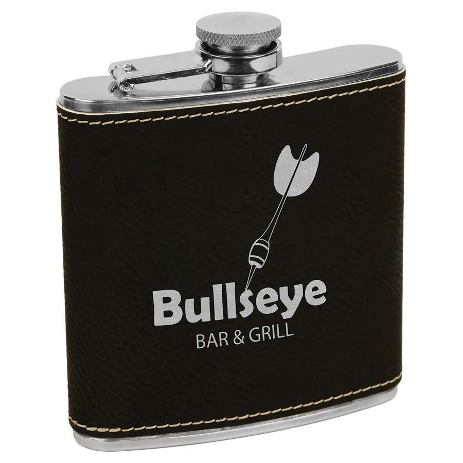 Personalize Leatherette Flask - 6oz