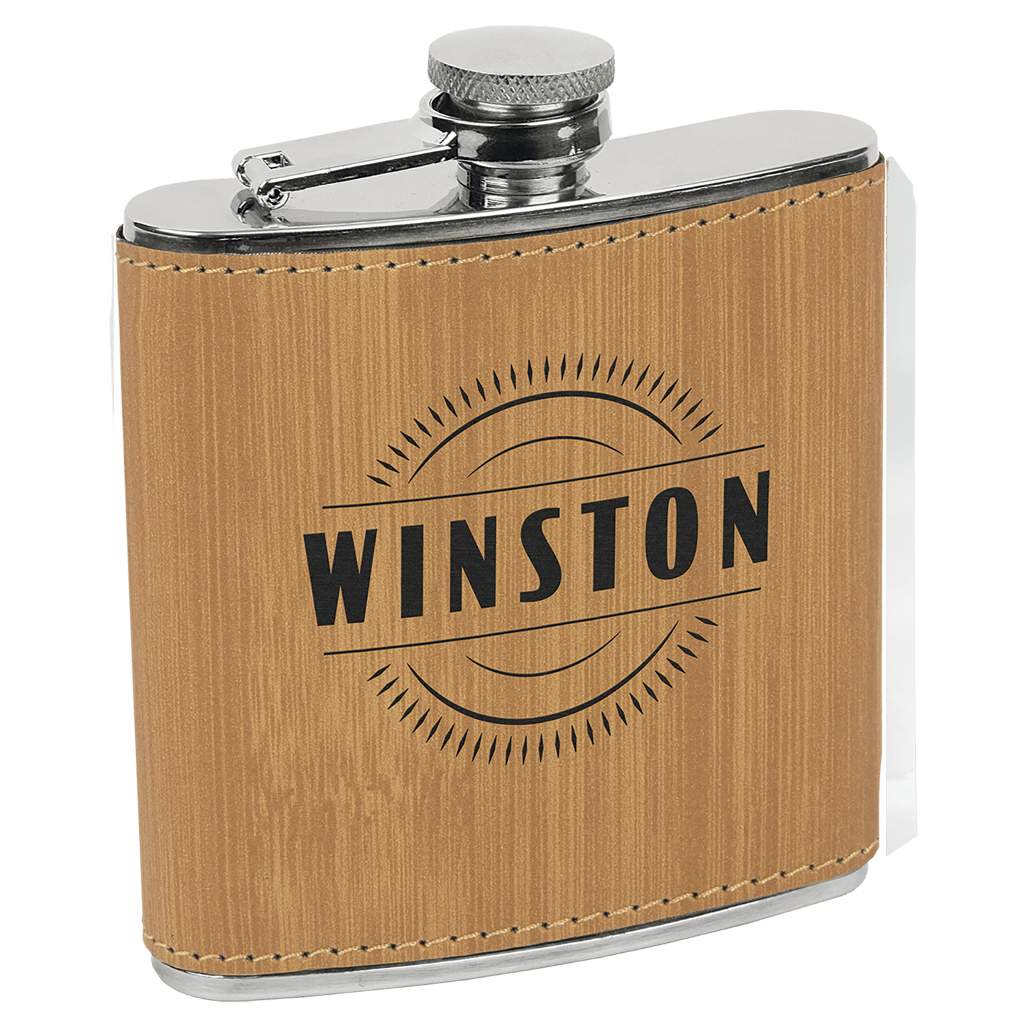 Personalize Leatherette Flask - 6oz