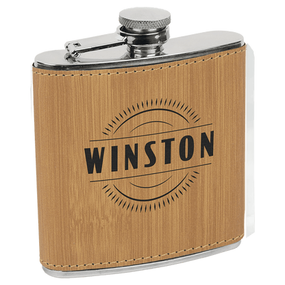 Personalize Leatherette Flask - 6oz