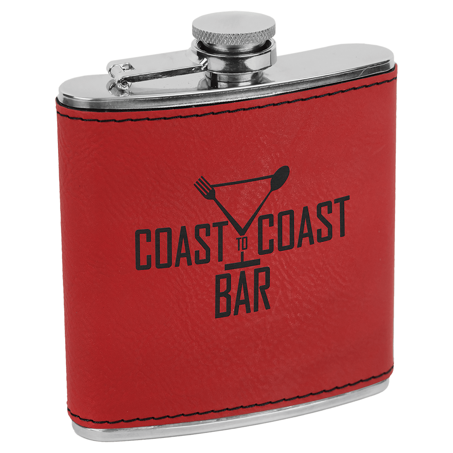 Personalize Leatherette Flask - 6oz