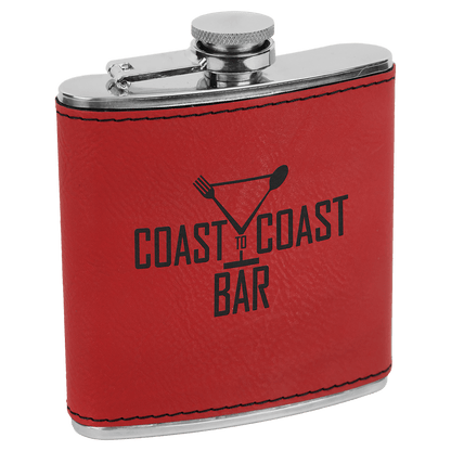 Personalize Leatherette Flask - 6oz