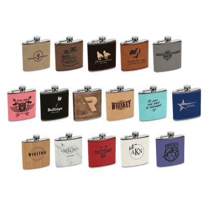 Personalize Leatherette Flask - 6oz