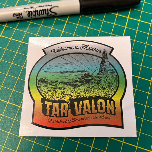 Pegatina de la serie de souvenirs de Randland: Bienvenido a Majestic Tar Valon