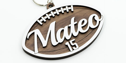 Personalized Football Bag Tags - Two layers