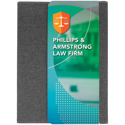 7" x 9" Subli-Tru Portfolio Fold Over Flap Front Cover with Note Pad