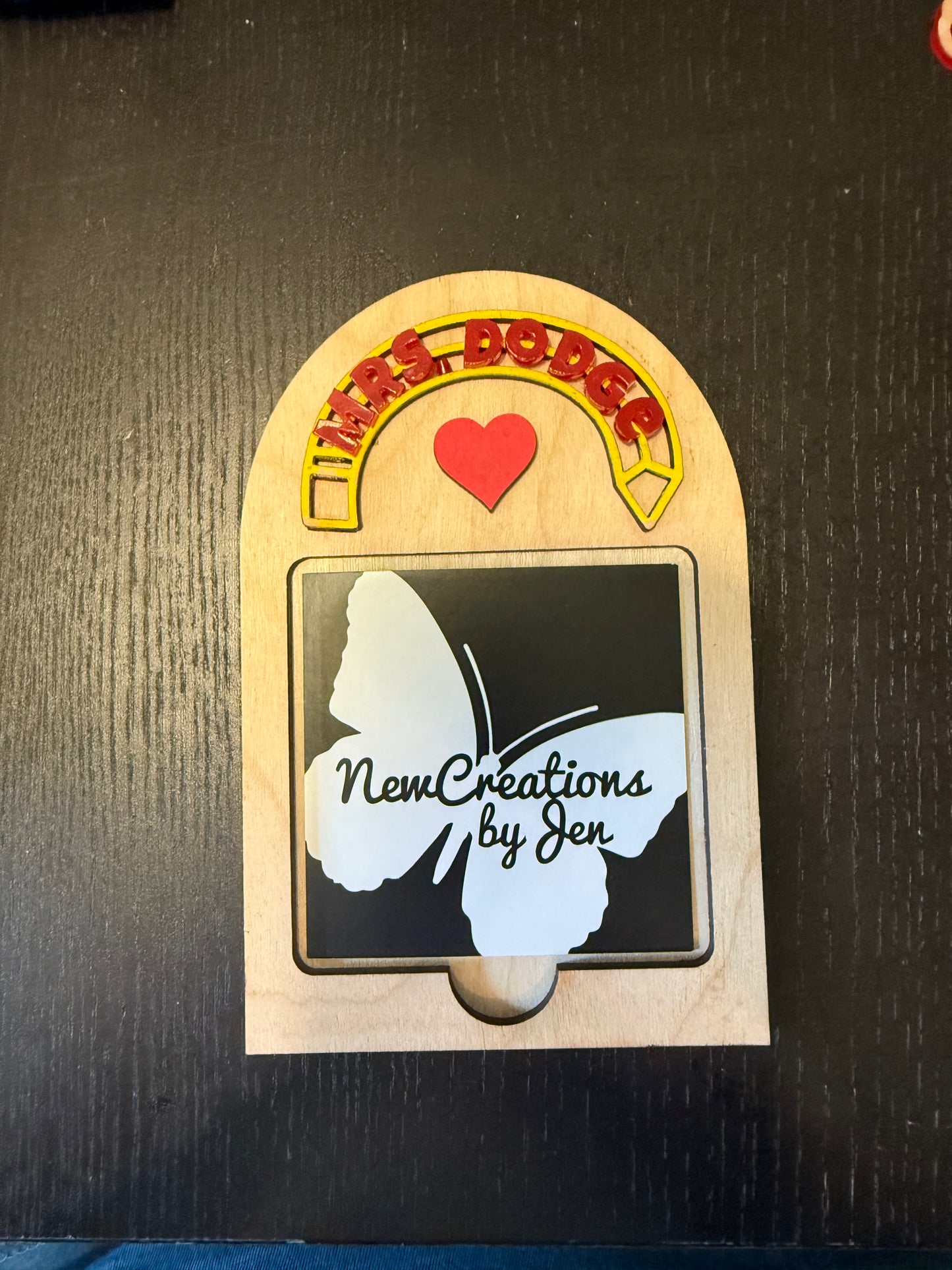 Personalized Wooden & Acrylic Accent Post-it Note Holder