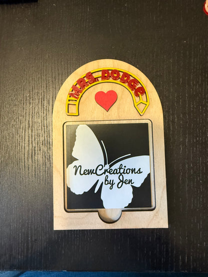 Personalized Wooden & Acrylic Accent Post-it Note Holder
