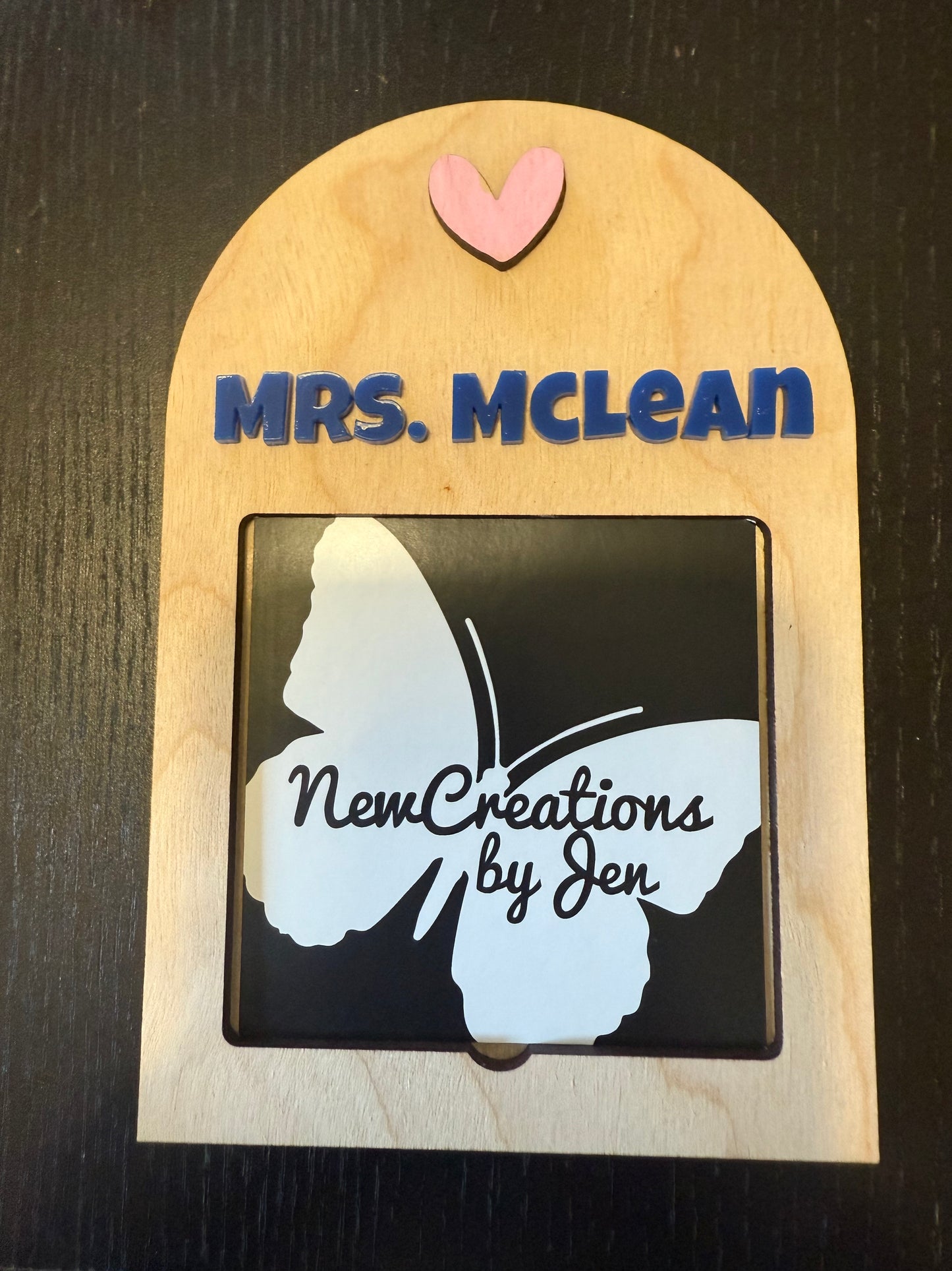 Personalized Wooden & Acrylic Accent Post-it Note Holder