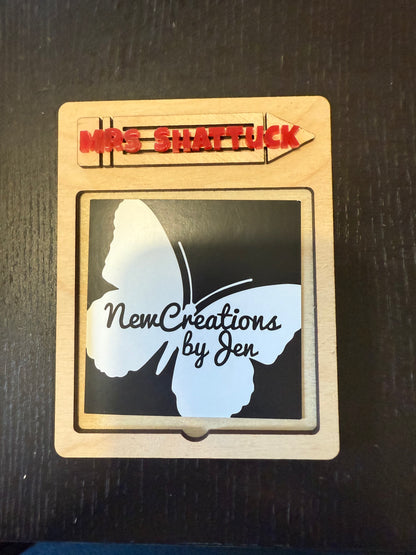 Personalized Wooden & Acrylic Accent Post-it Note Holder