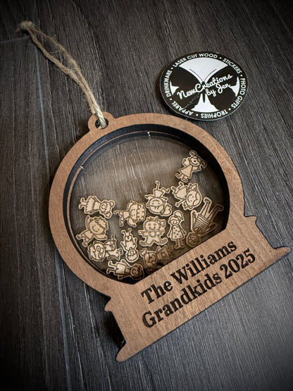 Shaker Snow Globe Ornament - Personalize with up to 15 charms