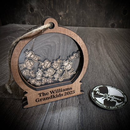 Shaker Snow Globe Ornament - Personalize with up to 15 charms