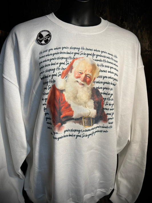 Vintage Santa - He sees you when you’re sleeping Sweatshirt or Hoodie
