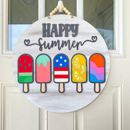 Kit de colgador de puerta "Paletas de verano" - Redondo - Varios tamaños