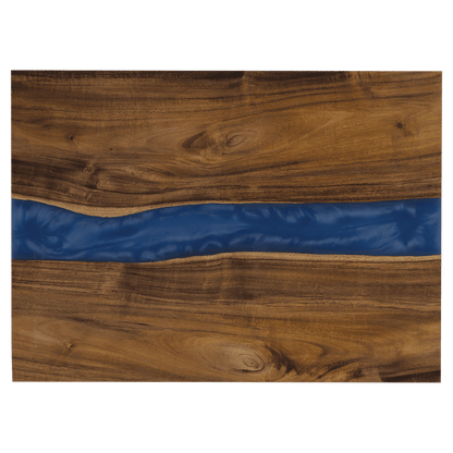 Acacia Serving Board with Blue Pearl Resin — Personalized