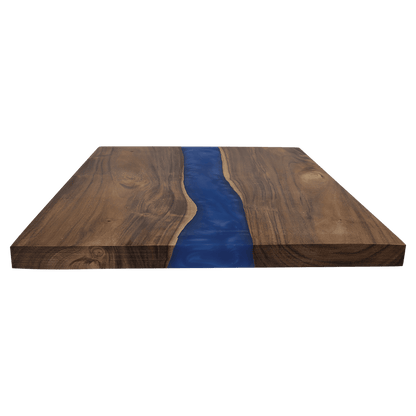 Acacia Serving Board with Blue Pearl Resin — Personalized