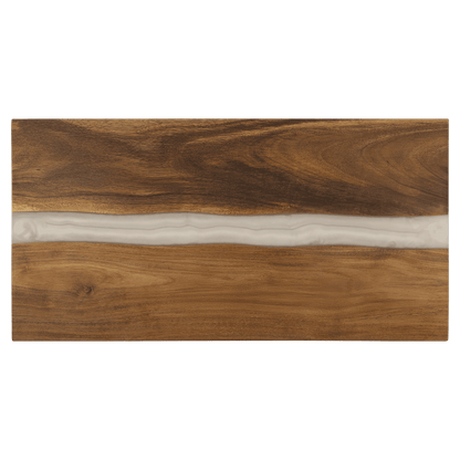 Acacia Serving Board with White Pearl Resin — Personalized