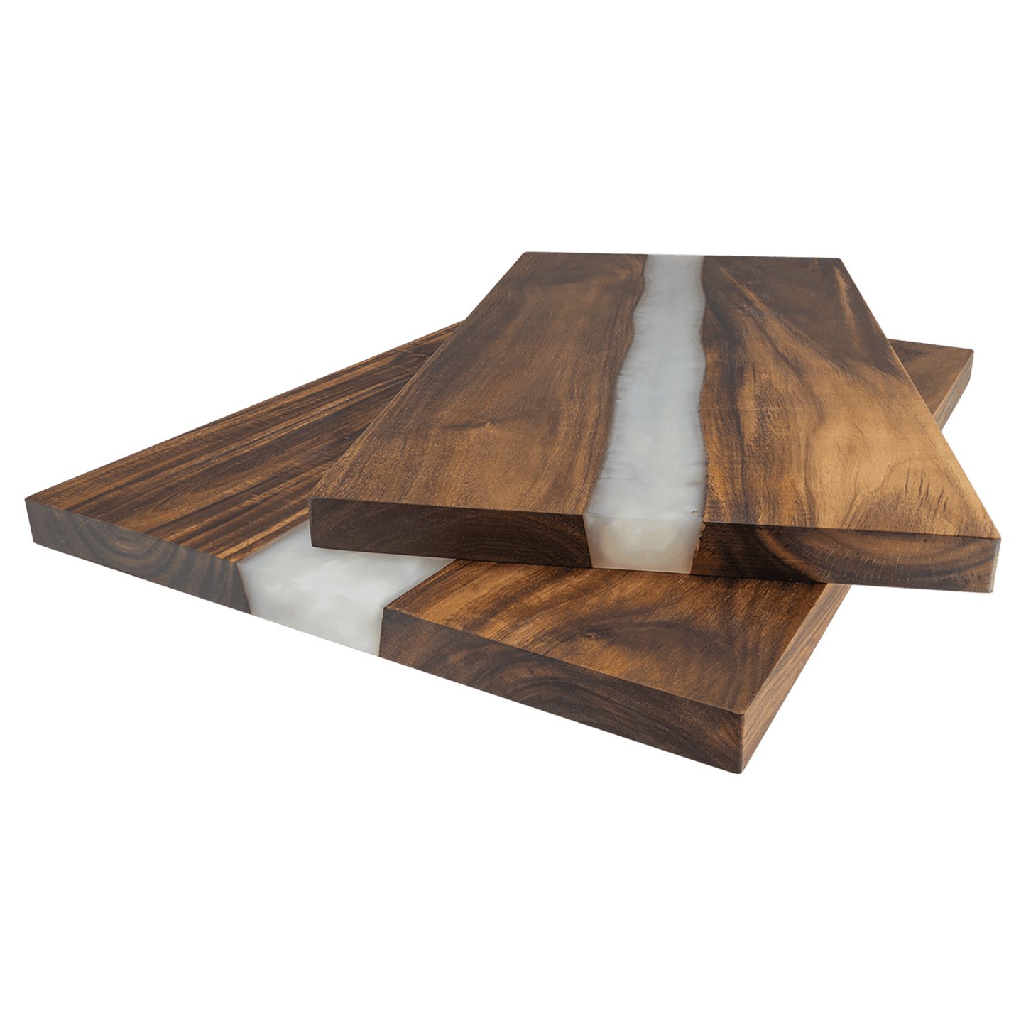 Acacia Serving Board with White Pearl Resin — Personalized