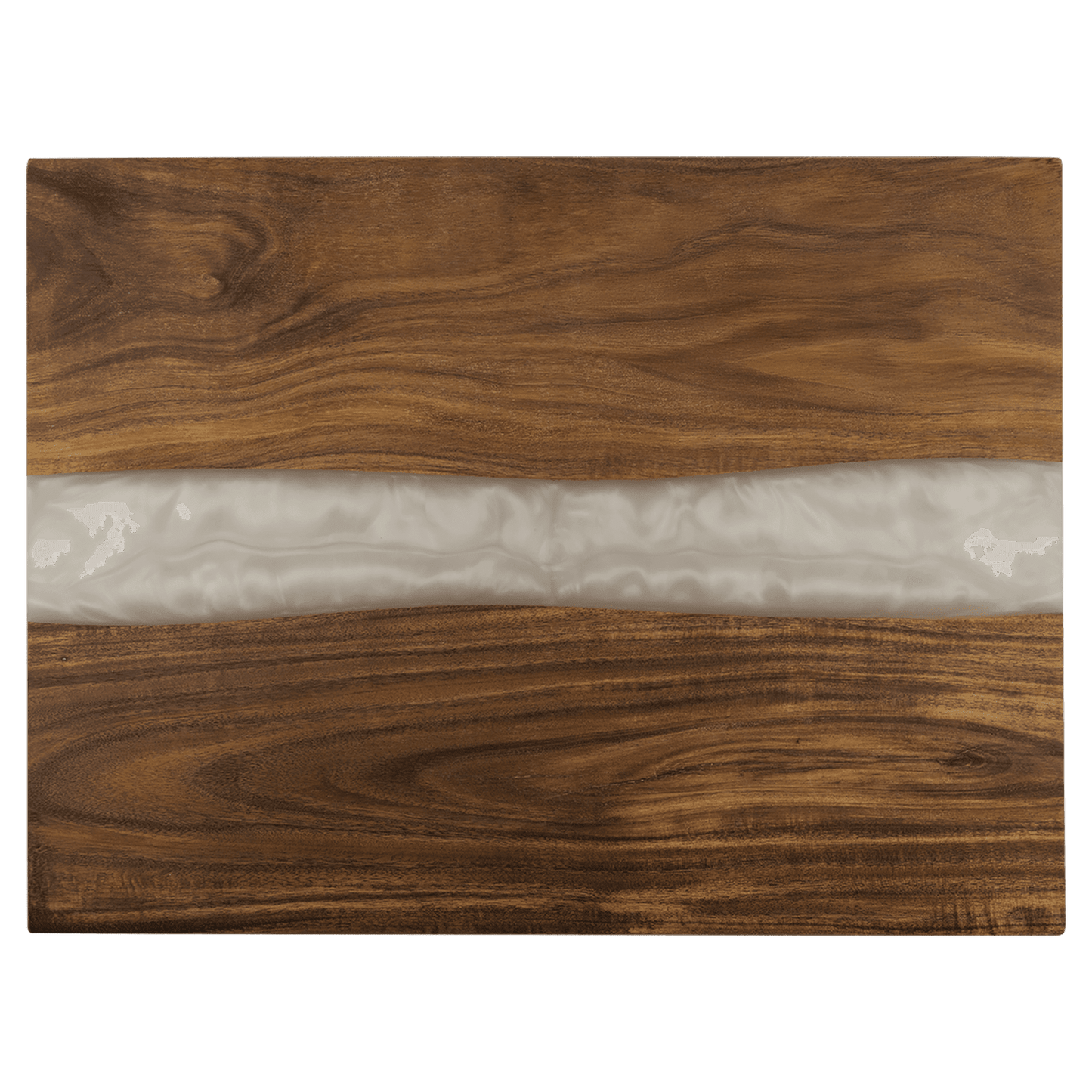 Acacia Serving Board with White Pearl Resin — Personalized